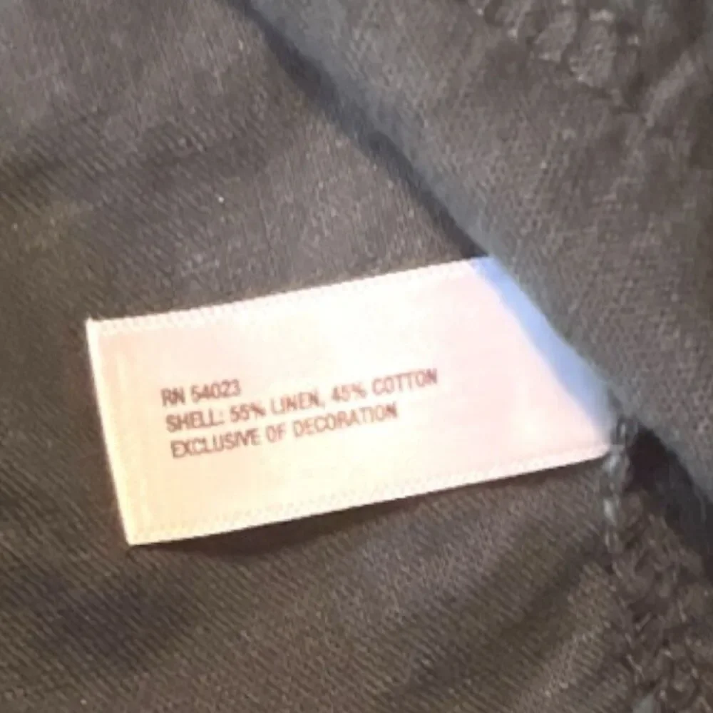 ☑️ Baby Gap Black Linen Blend Guayabera Button Shirt 12-18 Months